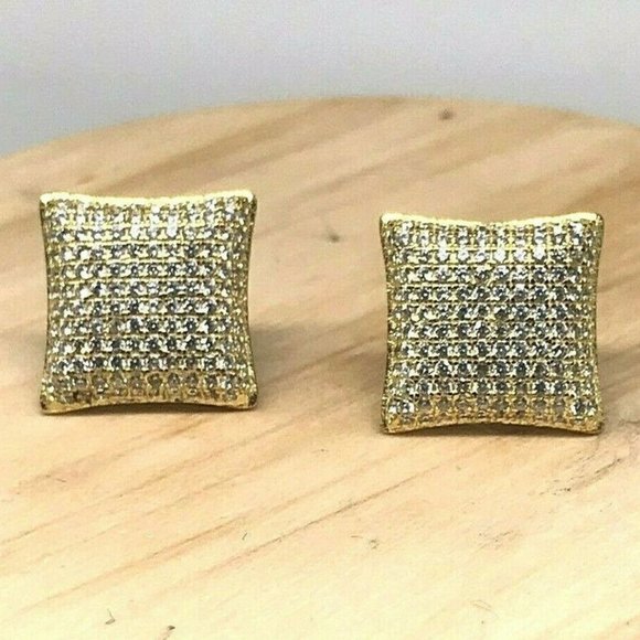 Jewelry - 925 Sterling Silver Screw Back Earrings with Cubic Zirconia 3gr
